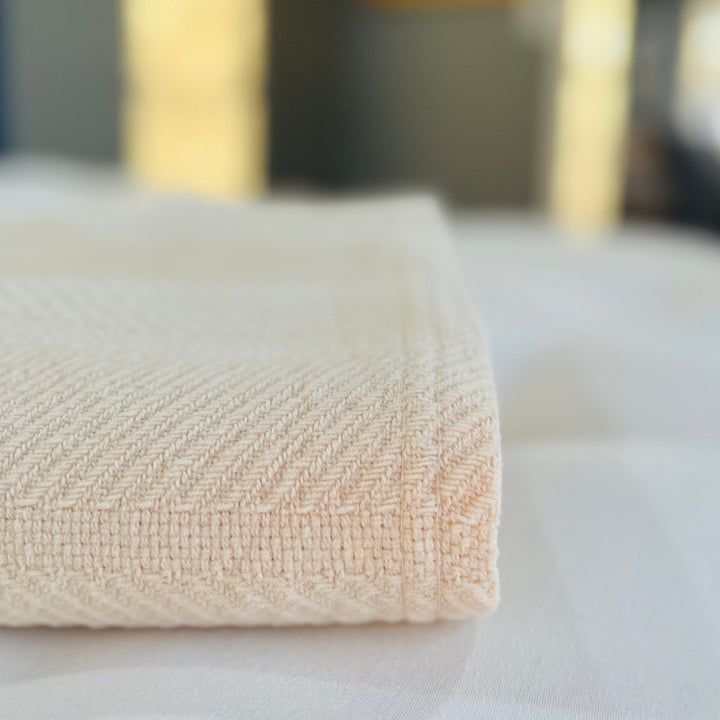 Close up detailing Killington organic throw blanket