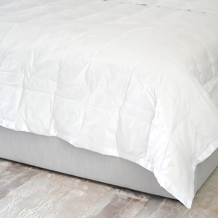 Corner view The Pillow Bar All Season White Down Blanket