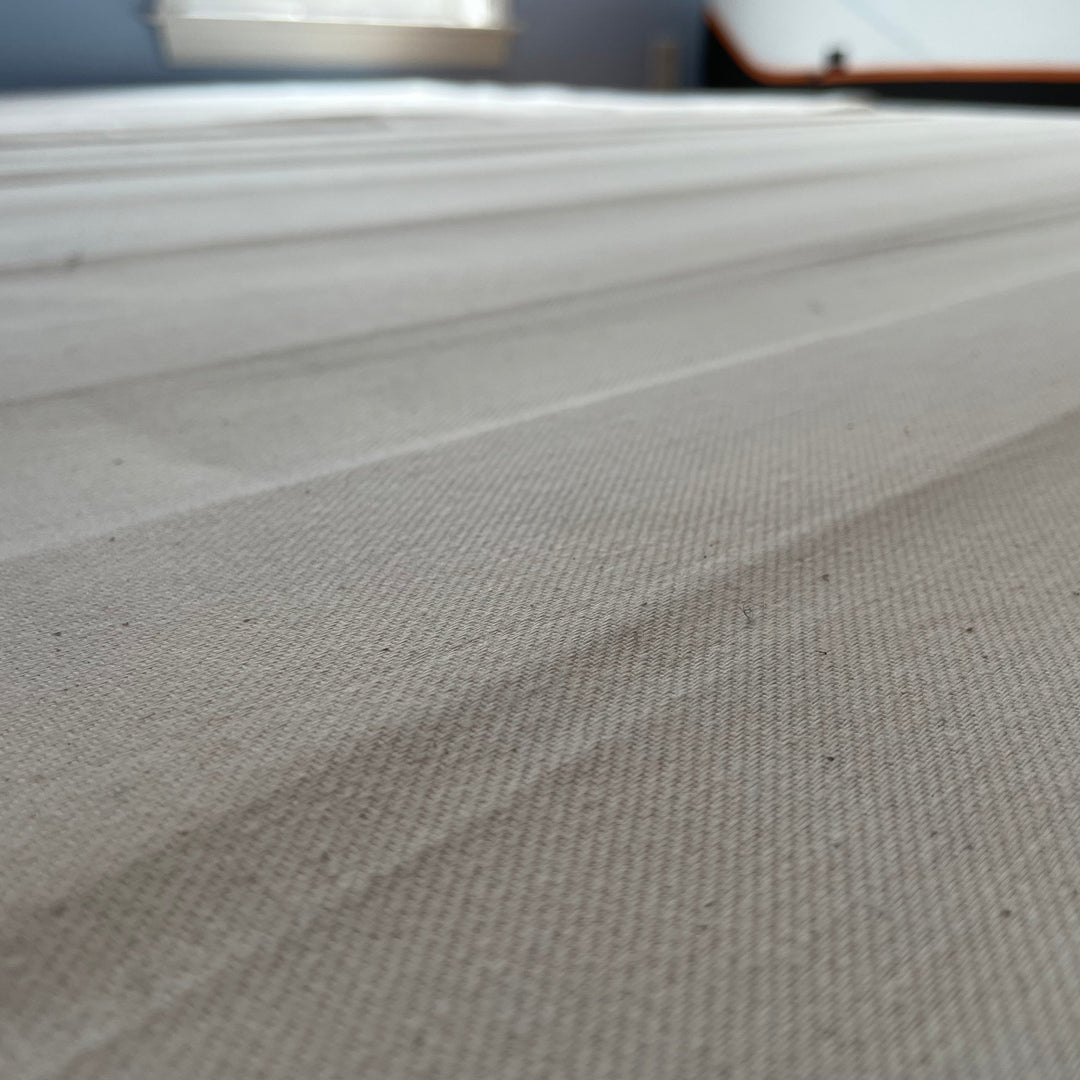 Close up fabric TOM Atlas Upholstered Slatbox Foundation