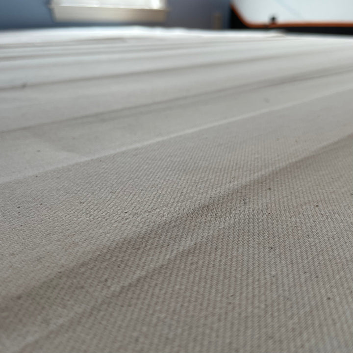 Close up fabric TOM Atlas Upholstered Slatbox Foundation