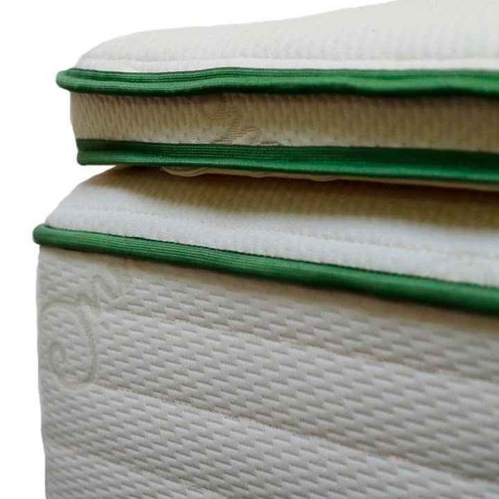 Harvest Green Mattress Topper corner detail shot.
