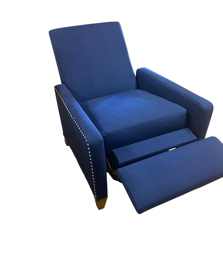 Reynolds Organic Recliner in midnight blue upholstery