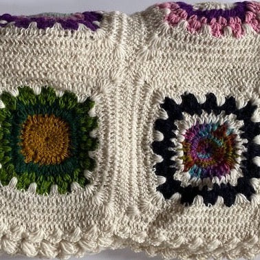 Granny Sqaures 100% Wool Hand-Crocheted Throw