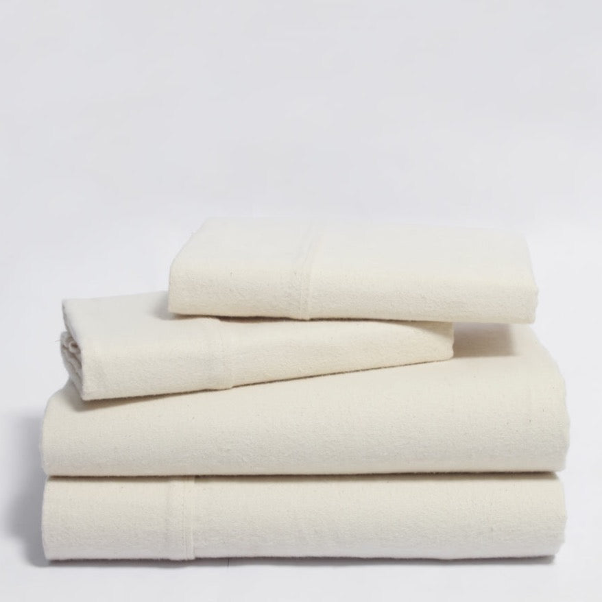 Stacked Sheets Colebrook Organic Flannel Sheet Set 