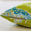 Foo Dog Printed Linen Pillow Cover zipper detail.