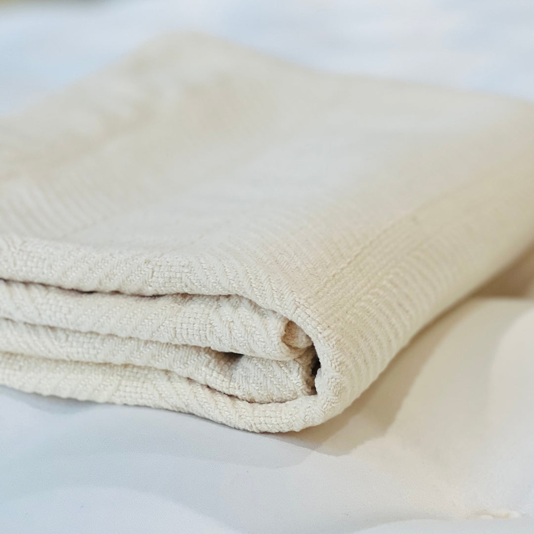 Close up Killington organic throw blanket 