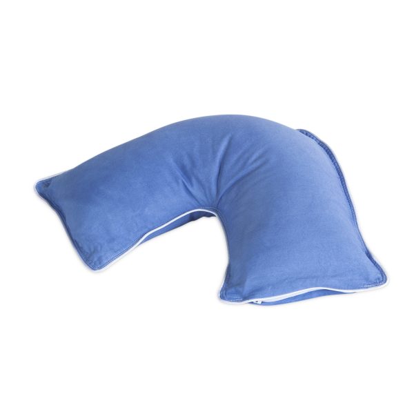 front view The Pillow Bar Jetsetter Mini Down Pillow in blue